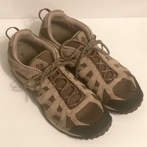 Columbia Mens Hiking Shoes Size 14 tan brown low cut hiking shoe